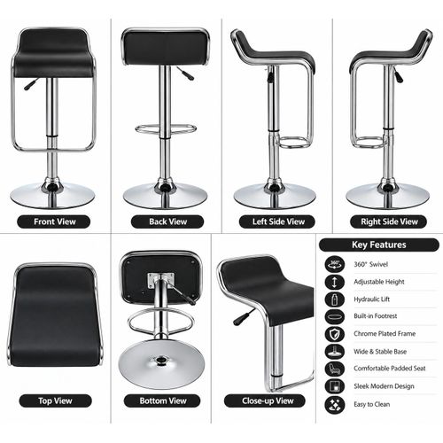 Generic Modern black Adjustable Bar Stool - image 2