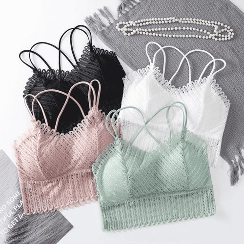 Lace Bra Top Womens Push Up Sexy Lingerie Wireless Bralette