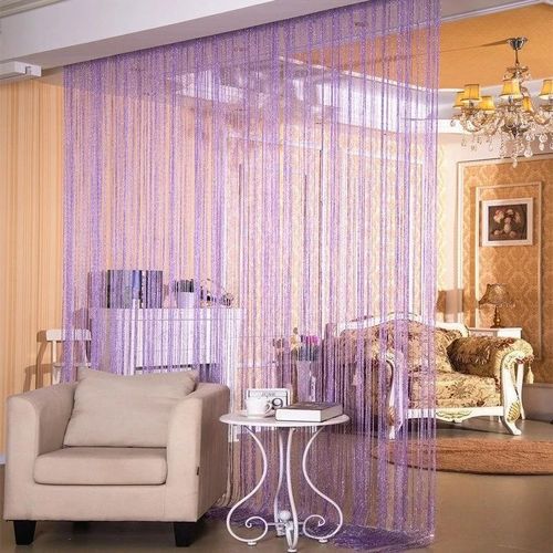 Generic 1M×2M Shiny String Curtain Tassel Door Divider for Home Party Wedding