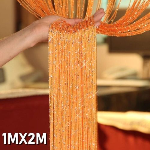 Generic 1M×2M Shiny String Curtain Tassel Door Divider for Home Party Wedding - image 6