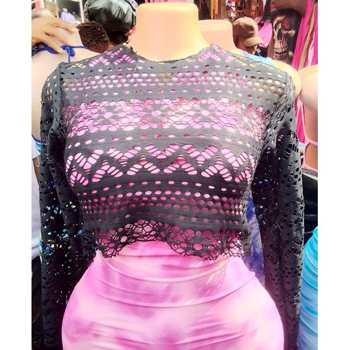 Fashion Beautiful net crop top 1pcs different colors - image 2