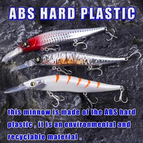 Generic Jerkbaits For Bass With Treble Hook Medium Diving Minnow