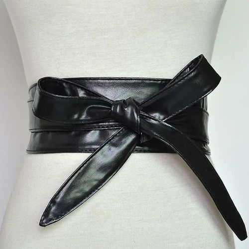 Fashion LEATHER BLACK WAIST BELT FASHION WRAPPING BELT