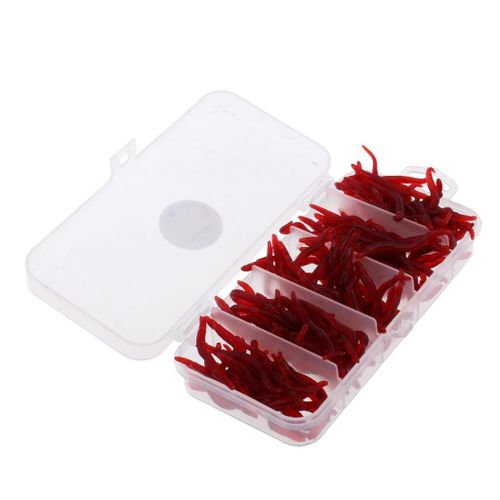 Generic 150Pcs Soft Bait Worm Hooks Baits Red