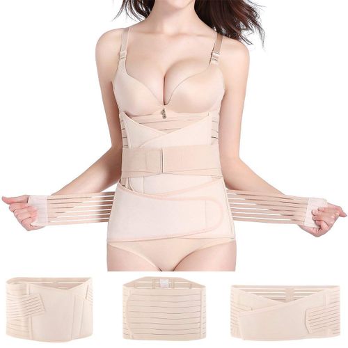 Fashion 3 In 1 Postpartum Girdle Support Recovery Belly Wrap Postnatal C  Section Belt