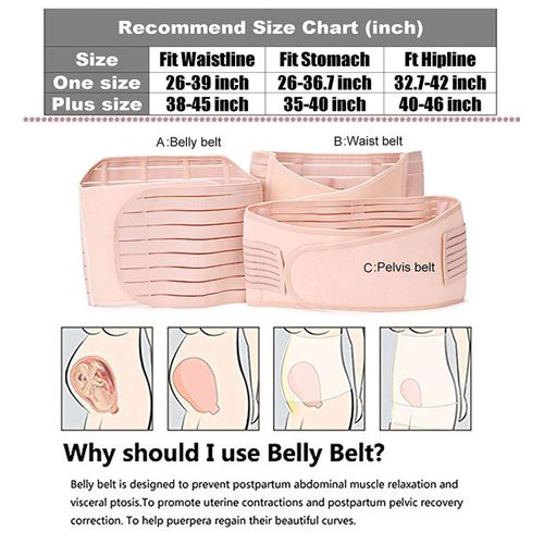 Fashion 3 In 1 Postpartum Girdle Support Recovery Belly Wrap Postnatal C  Section Belt