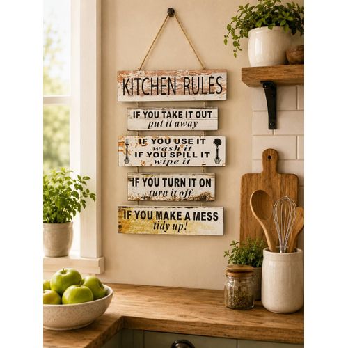 Generic LOVELY KITCHEN RULES -An aesthetically pleasing wooden wall plaque