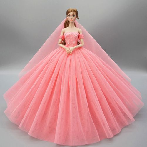 Generic High Quality Wedding Dress For Barbie Doll Clothes Princess