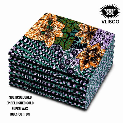 Fashion  EMBELLISHED SUPER WAX ANKARA FABRIC 6YARDS