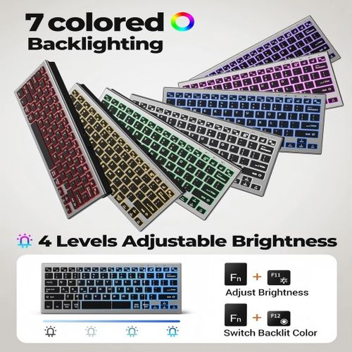JOMAA Backlit Wireless Keyboard 2.4G USB Rechargeable Bluetooth Keyboard - image 3