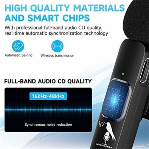 product_image_name-Generic-TECHMASTERS K9 Wireless Microphone 2.4GHz Professional Microphone with Clip for iPhone and Type-C (2 Microphones)-8