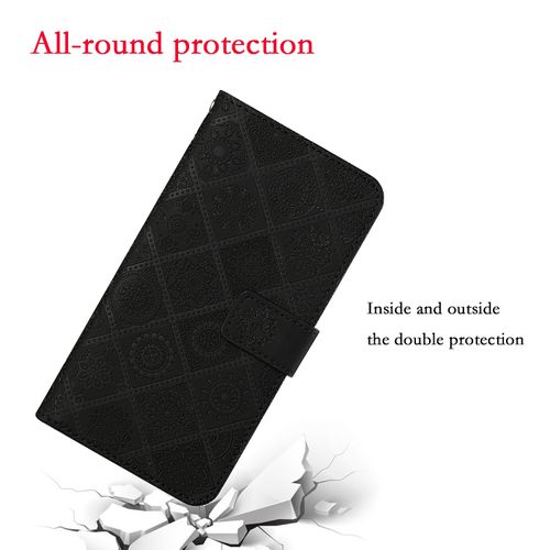 Generic For Motorola Moto G85 Ethnic Style Embossed Pattern Leather Phone Case(Black) - image 7