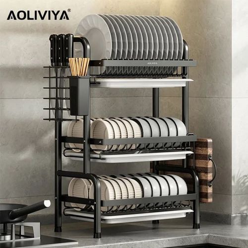 2023 Year New AOLIVIYA Kitchen Dish Storage Rack Countertop Wall