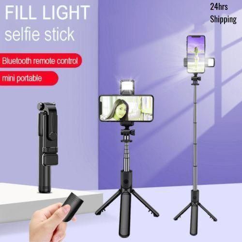 product_image_name-Generic-Mobile Phone Selfie Stick, Phone Holder, Extendable Smart Bluetooth Camera Handheld Gadget, Live Streaming Stand, Tripod-1