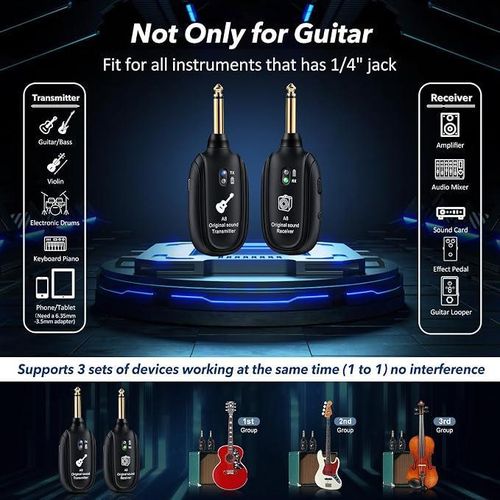 Generic Wireless Guitar System for Guitar Transmitter Receiver For Electric Guitar Bass Violin