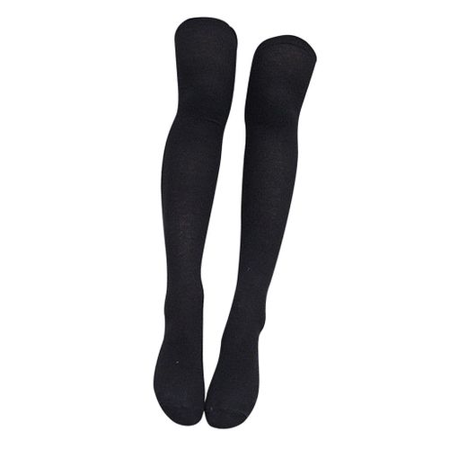 Plain black socks in soft wool for women