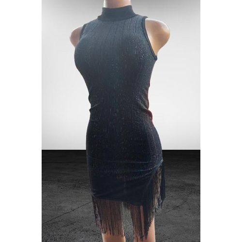 product_image_name-Fashion-Beautiful bodycon small size dress for ladies with shine shine black-4