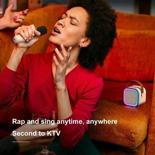 product_image_name-Generic-Bluetooth Audio Karaoke Machine Portable Speaker System with 2 Wireless Microphones Home Family Singing Children's Gifts Portable Mini-6