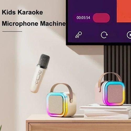 product_image_name-Generic-Bluetooth Audio Karaoke Machine Portable Speaker System with 2 Wireless Microphones Home Family Singing Children's Gifts Portable Mini-7