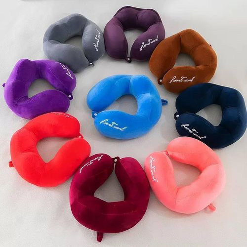 Generic U shaped Extra comfy Neck Pillow / Airplane pillow  with button - image 2