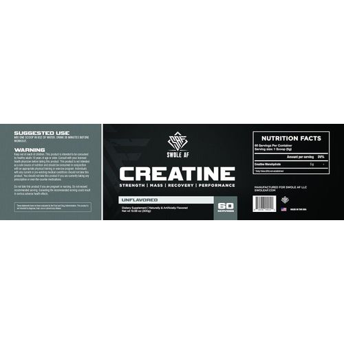 Swole Af CREATINE Monohydrate 300G  Muscle Gain Endurance & Recovery - image 8