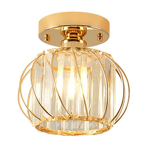 Brass Modern Crystal Ceiling Light Flush Mount Light Fixture