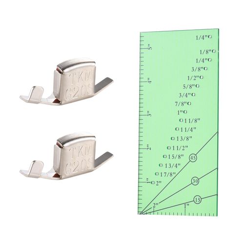 Generic Seam Allowance Ruler and 2 Magnetic Seam Guide for Sewing Machine  1/8” to 2” Straight Line Hems Sewing Ruler for Sewing Gauge with 1/4” Pivot  Point and 45 Degree Trim Line