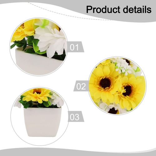 Generic 2pc Simulated Potted Plants Artificial Imitation Flower Bonsai For Home Decoration - image 6