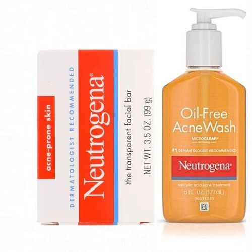 Neutrogena Oil Free Acne Wash Bar Soap Clears Pimples Spots
