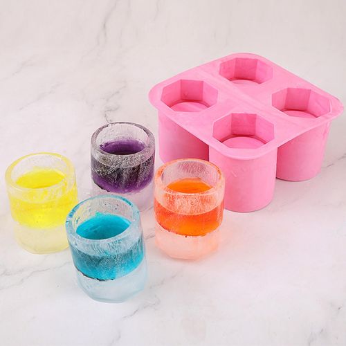 4 Cup Shape Silicone Ice Cube Mold Shot Glass IceMould Ice Cube