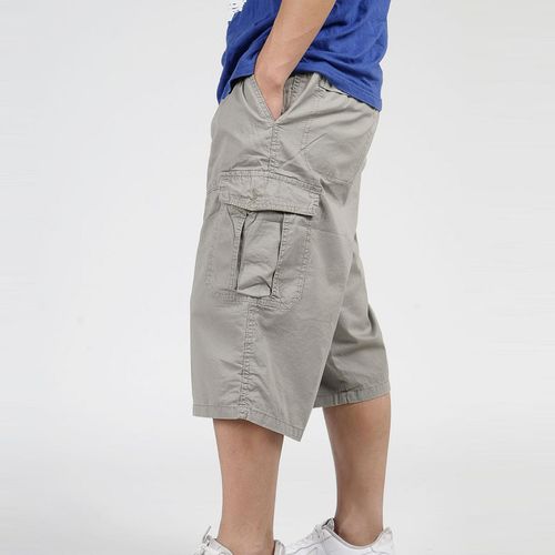 Mens 3/4 Long Length Elasticated Shorts Waist Cargo Combat Three Quarter  Pants | Fruugo SA