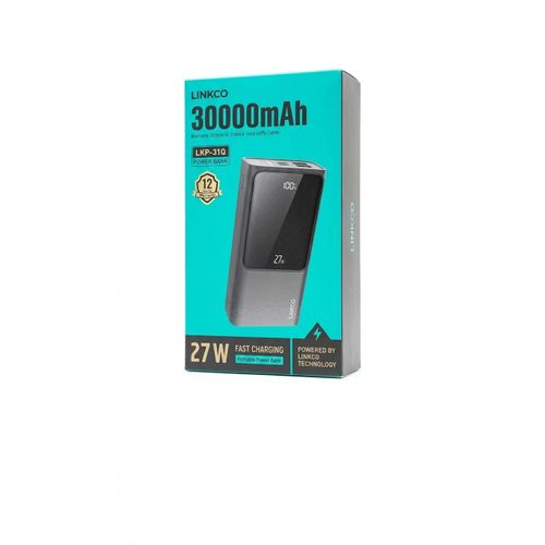 LINKCO LKP-31Q 30000mAh Power Bank - 27W Fast Charging - LED Display & Flashlight