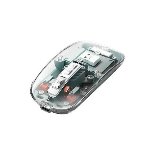 Generic Transparent 3 Mode Wireless Bluetooth Mouse, Rechargeable Ultra-Thin Magnetic Mouse, 2400DPI Power Display, Silent Mouse for Laptop/PC - gray - image 2