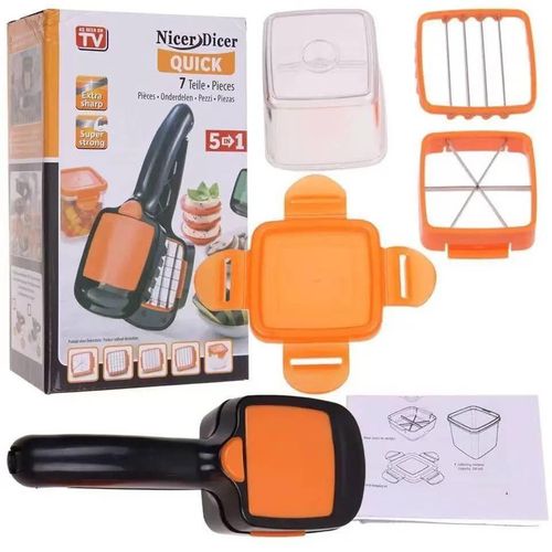 Generic Nicer Dicer Quick 5-in-1 Multifunctional Vegetable & Fruit Chopper – 7-Piece Extra Sharp Slicer & Dicer Set