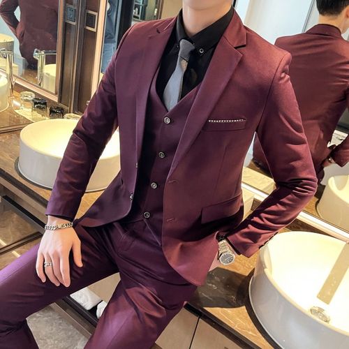 RED SUIT WITH GROOM VEST