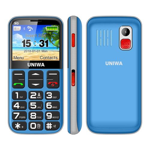 Big Button Mobile Phone with SOS Button (Blue)