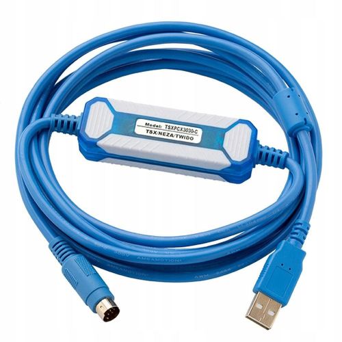 Generic SPS programming cable Schneider Twido Series Tsxpcx3030, blue