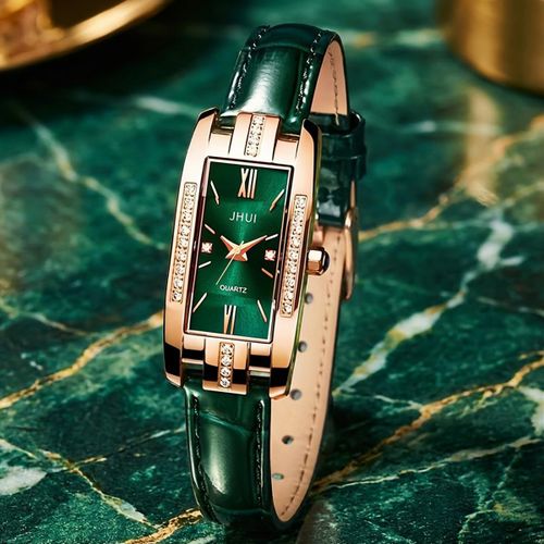 product_image_name-WABOOC-Rhinestone Decor Quartz Watch Elegant Rectangular Pointer Roman Numeral Dial Wristwatch With PU Leather Watchband-7
