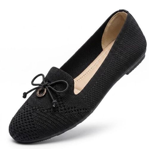 Fashion unique ladies flat shoe -Black - image 2