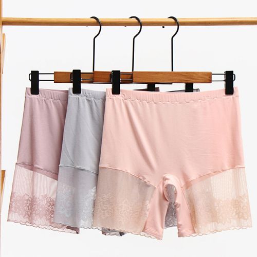 Fashion (17-04 Pink Shorts)Plus Size Safety Short Pants Women Underwear  Summer Sexy Lace High Waist Boyshorts Women Anti Rub Under Skirt Boxers  Panties JIN