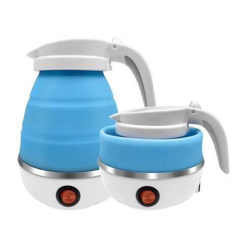 Generic 2 pcs Travel Foldable Electric Kettle BLUE and WHITE with FREE CUPS