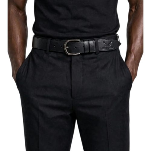 WESTLYCROWN Genuine Leather Luxury Men's Belt - Classic Black with Pin Buckle - image 5