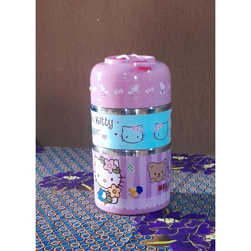 Generic Character Kid's Double Layer Food Flask - Pink