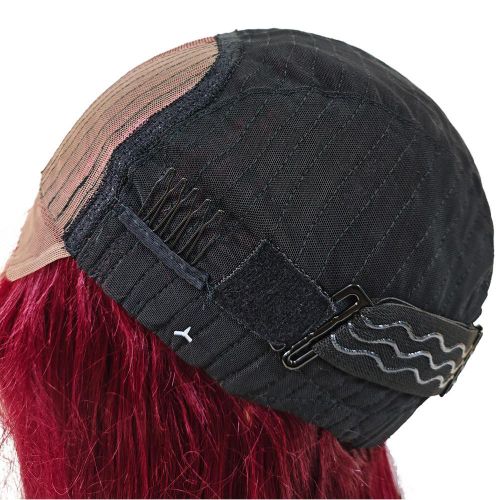 product_image_name-Noble-Human Black Pearl Burgundy Color For Women LORRAINE 28-inch Body Wave Lace Hair Wig Lace X Real Remy Hair Wig-6