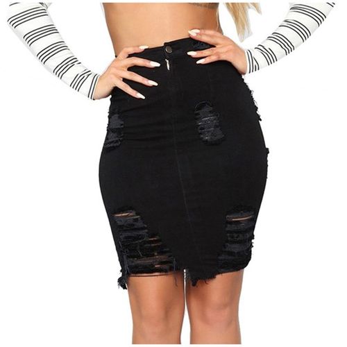 Risen Distressed Jean Skirt – Amia Boutique