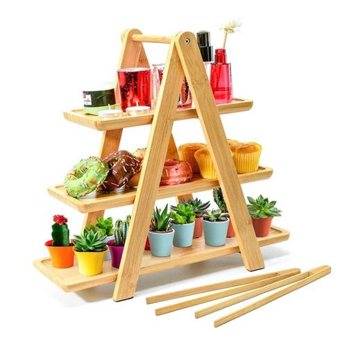 Generic 4-Tier Bamboo Display & Storage Rack