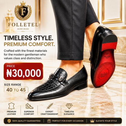 Fashion Mens Style Cooperate Loafers - Black