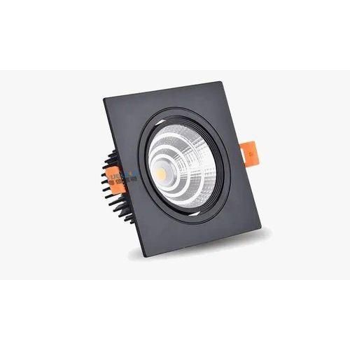 Generic POP light Ceiling Light Premium Single Head Recessed LED Spot Light – Adjustable COB Ceiling Downlight (Black Square Frame, Energy Saving)