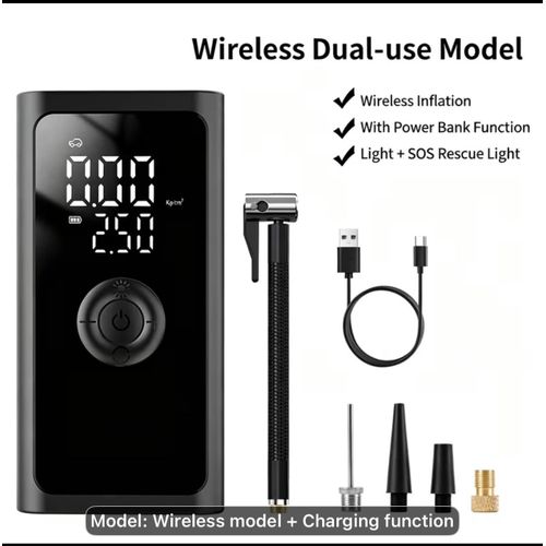 Generic 150 PSI Wireless Rechargeable Tyre Inflator, Power Bank , Torch Light - image 2