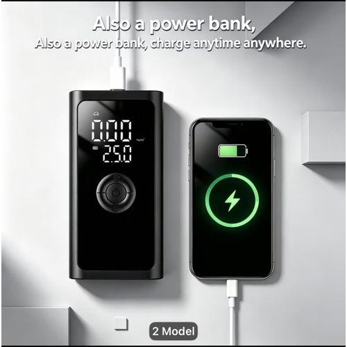 Generic 150 PSI Wireless Rechargeable Tyre Inflator, Power Bank , Torch Light - image 3